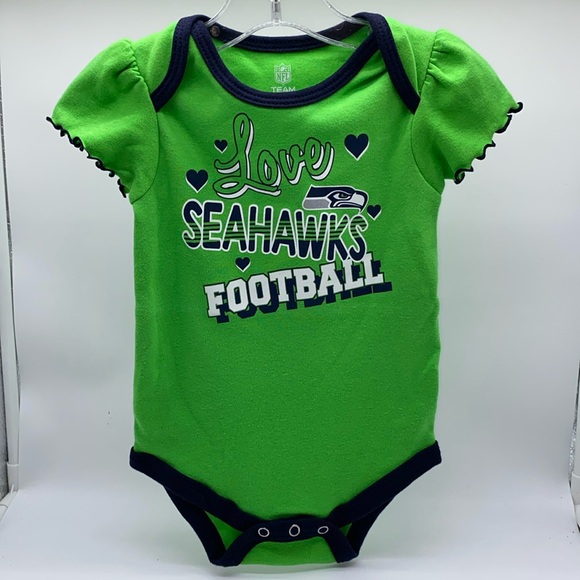 Seattle Seahawks NFL Football Team Infant Baby Girls Bodysuit Size 12 Months - Picture 1 of 7